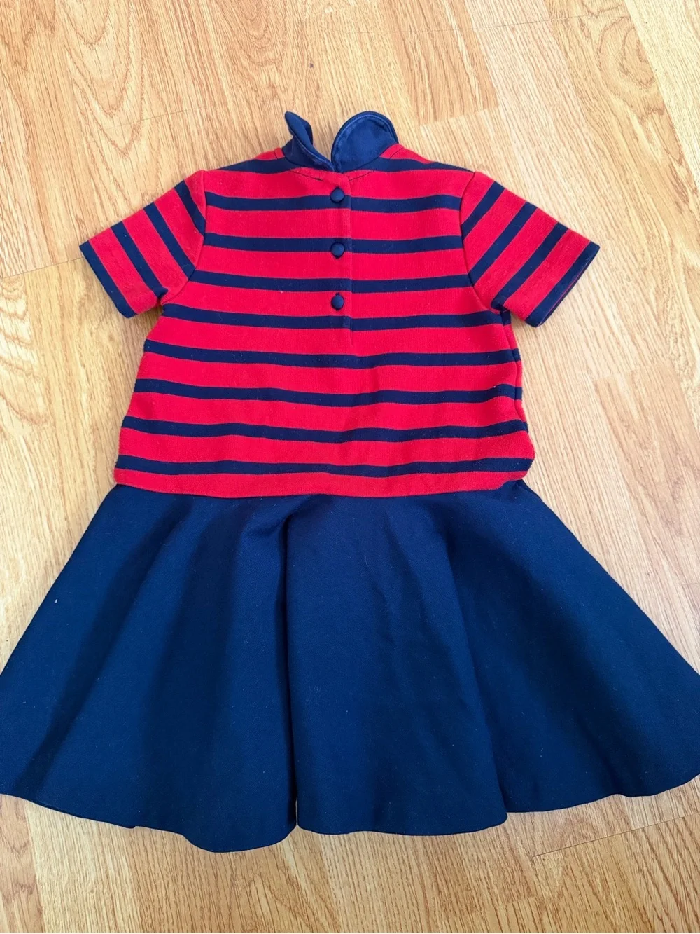 Ralph Lauren Red and Navy Striped Polo Dress